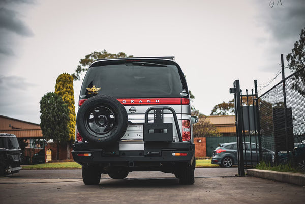 Nissan Elgrand E51 Rear Protection Bar with Swing out Arm