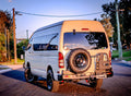 Toyota Hiace 200 Series Rear Protection Bar with Swing out Arm |SLWB & Midroof