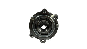 Metal bearing housing on a white fabric background